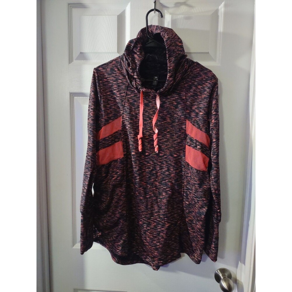 Velocity Pull On Active Wear Hoodie Size L Pink Gray And Black